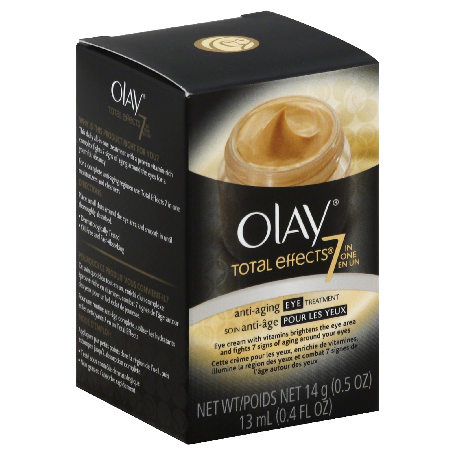 Olay Total Effects 7 in One Eye Treatment, Anti-Aging, 0.4 fl oz (14 g) 13 ml