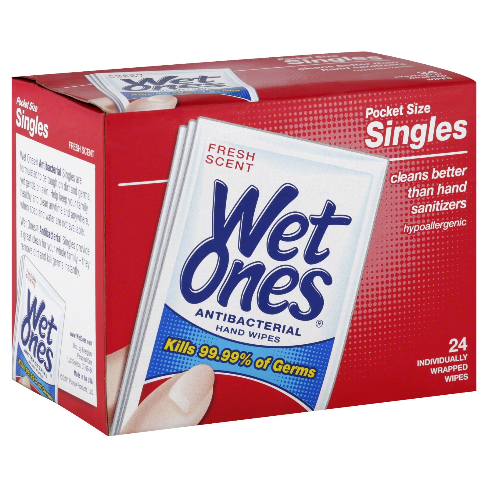 Wet Ones Hands & Face Fresh Scent Antibacterial Wipes 15 CT PEG Food & Grocery Paper Goods