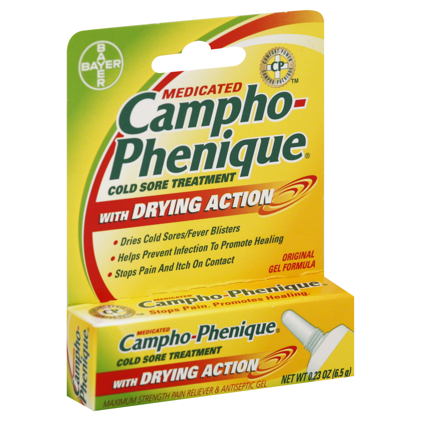 CamphoPhenique Pain Reliever & Antiseptic Gel, Cold Sore Treatment, Maximum Strength, 0.23 oz
