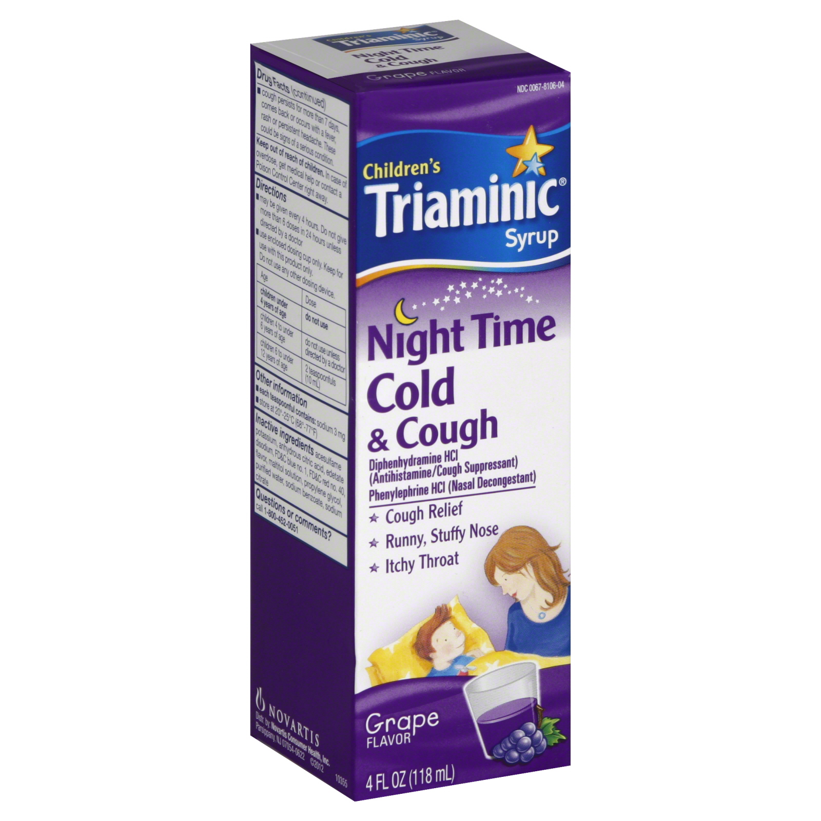 Zarbee's Cough Syrup, Children's Nighttime, Natural Grape Flavor, 4 fl