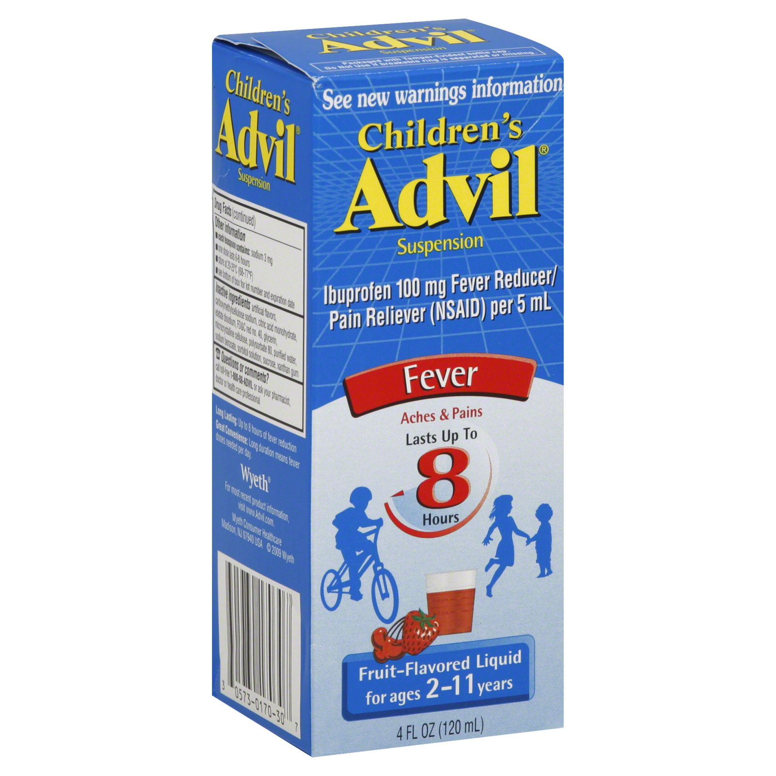 Advil Children's Fever Reducer/Pain Reliever, 100 mg, Fruit-Flavored Liquid, Suspension, 4 fl oz (120 ml) at Kmart.com
