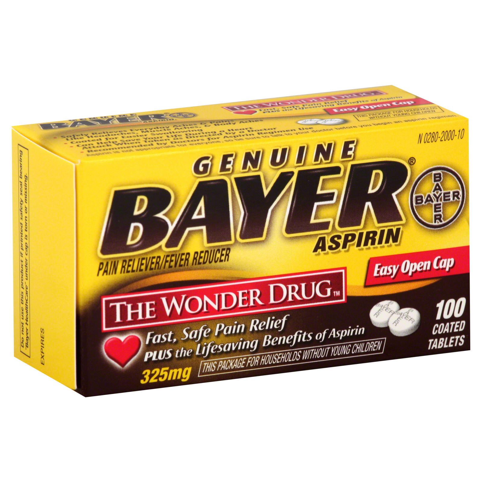 UPC 312843101128 product image for Bayer Pain Reliever/Fever Reducer, 325 mg, Coated Tablets, 100 tablets - BAYER C | upcitemdb.com