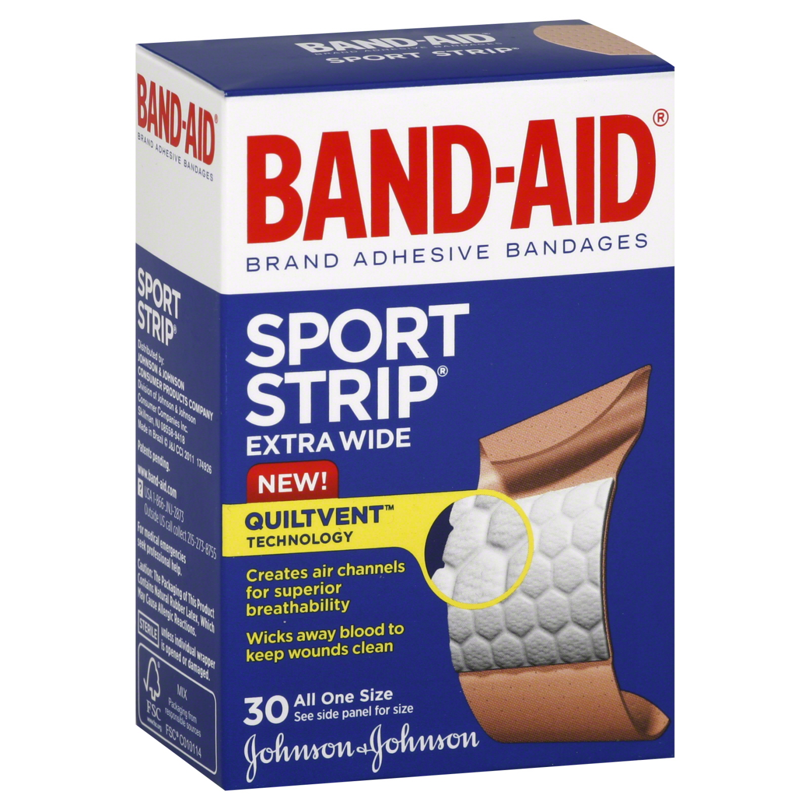 Smart Sense Bandages, Adhesive, Sport, Foam, Extra Wide, 30 bandages
