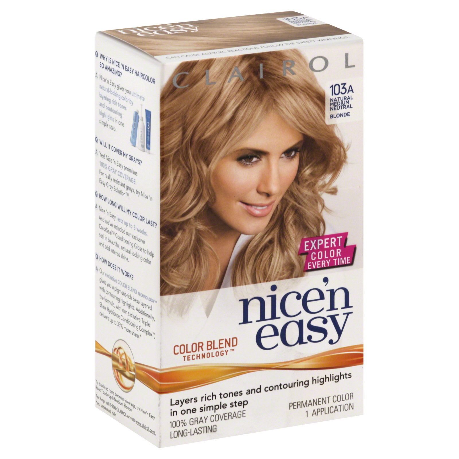 Clairol Nice 'N Easy Permanent Color, Natural Medium Neutral Blonde 103A, 1 application at Kmart.com