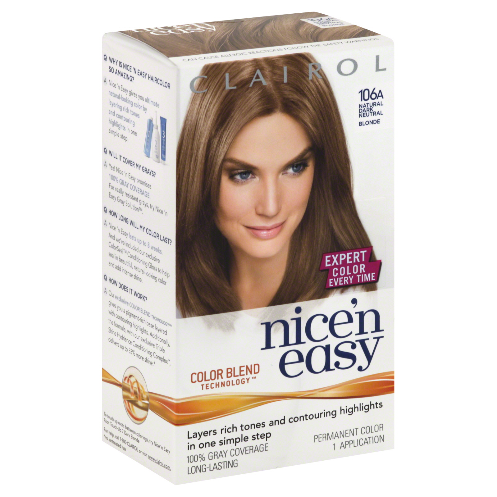 Clairol Nice 'N Easy Permanent Color, Natural Dark Neutral Blonde 106A, 1 application at Kmart.com