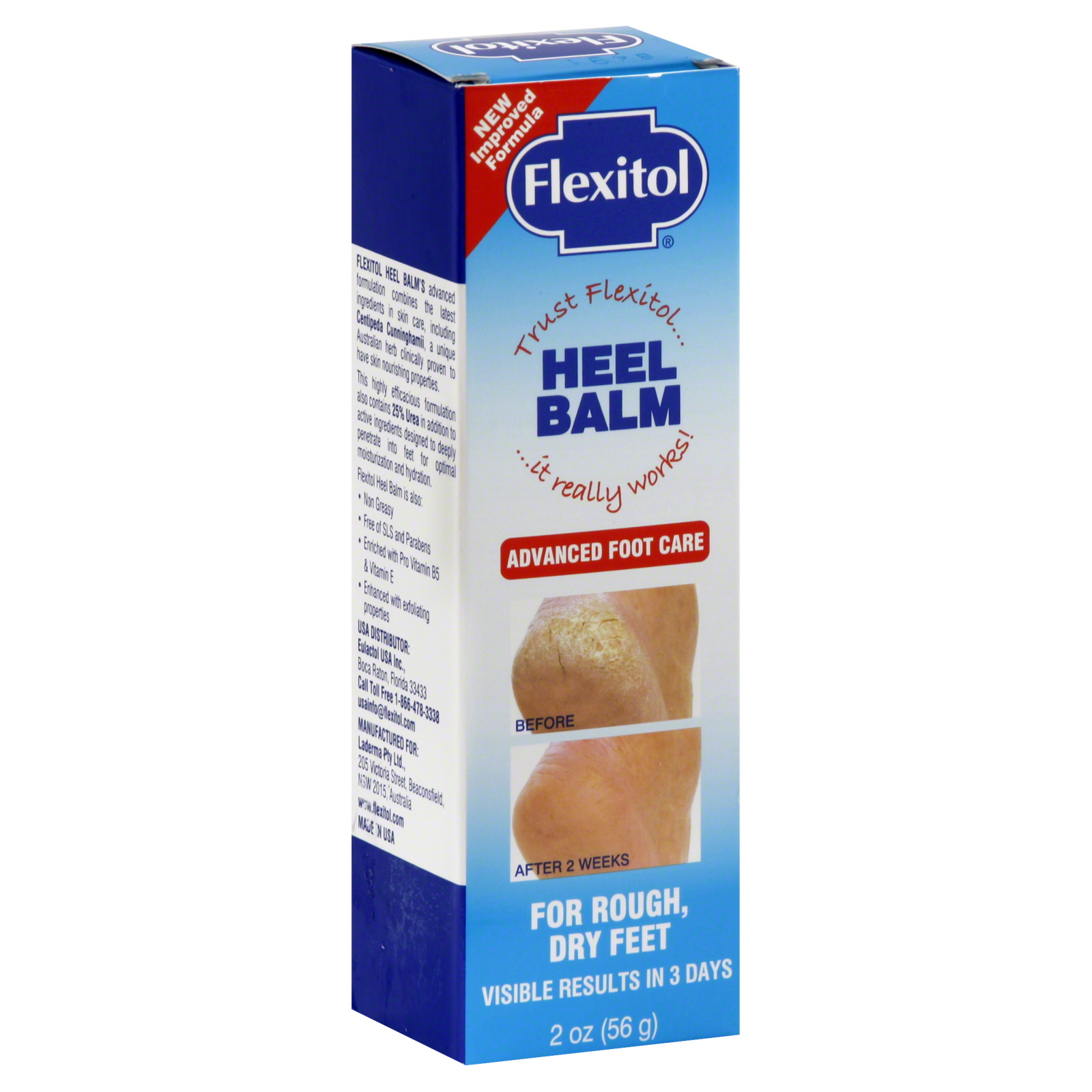 Flexitol Heel Balm  Rich Moisturizing & Exfoliating Foot Cream  2 oz Tube