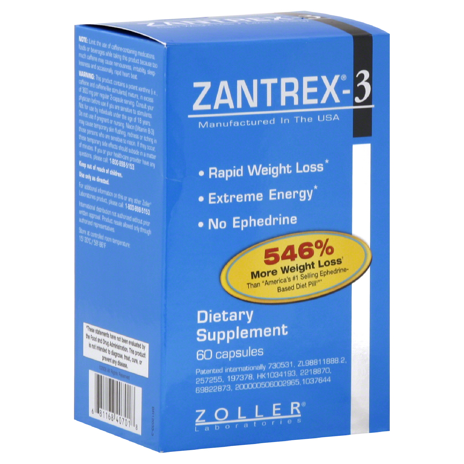 UPC 681168407018 Zantrex3, Capsules, 60 capsules