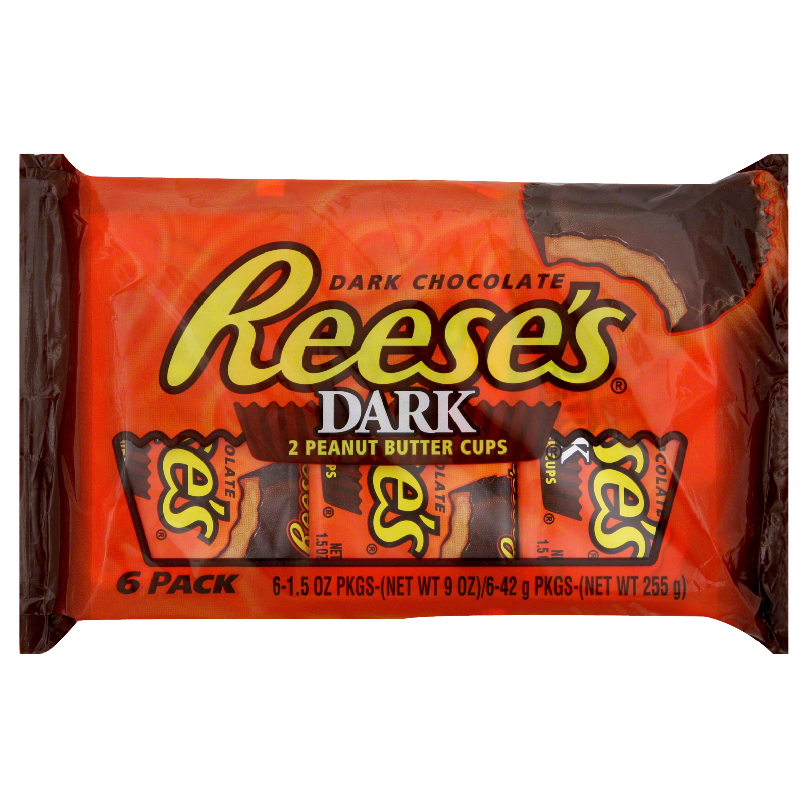 Reese's Dark Peanut Butter Cups, Dark Chocolate, 6 1.5 oz (42 g) pkgs