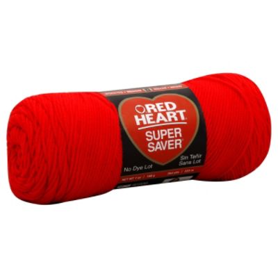 Coats & Clark Yarn Super Saver Yarn, Hot Red 0390, Medium 4, 1 skein [7 oz (198 g] at Kmart.com
