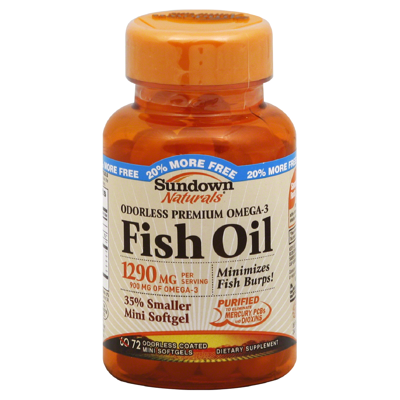 Nature's Bounty Fish Oil, Odorless, Omega3, 1200 mg, Softgels, Value