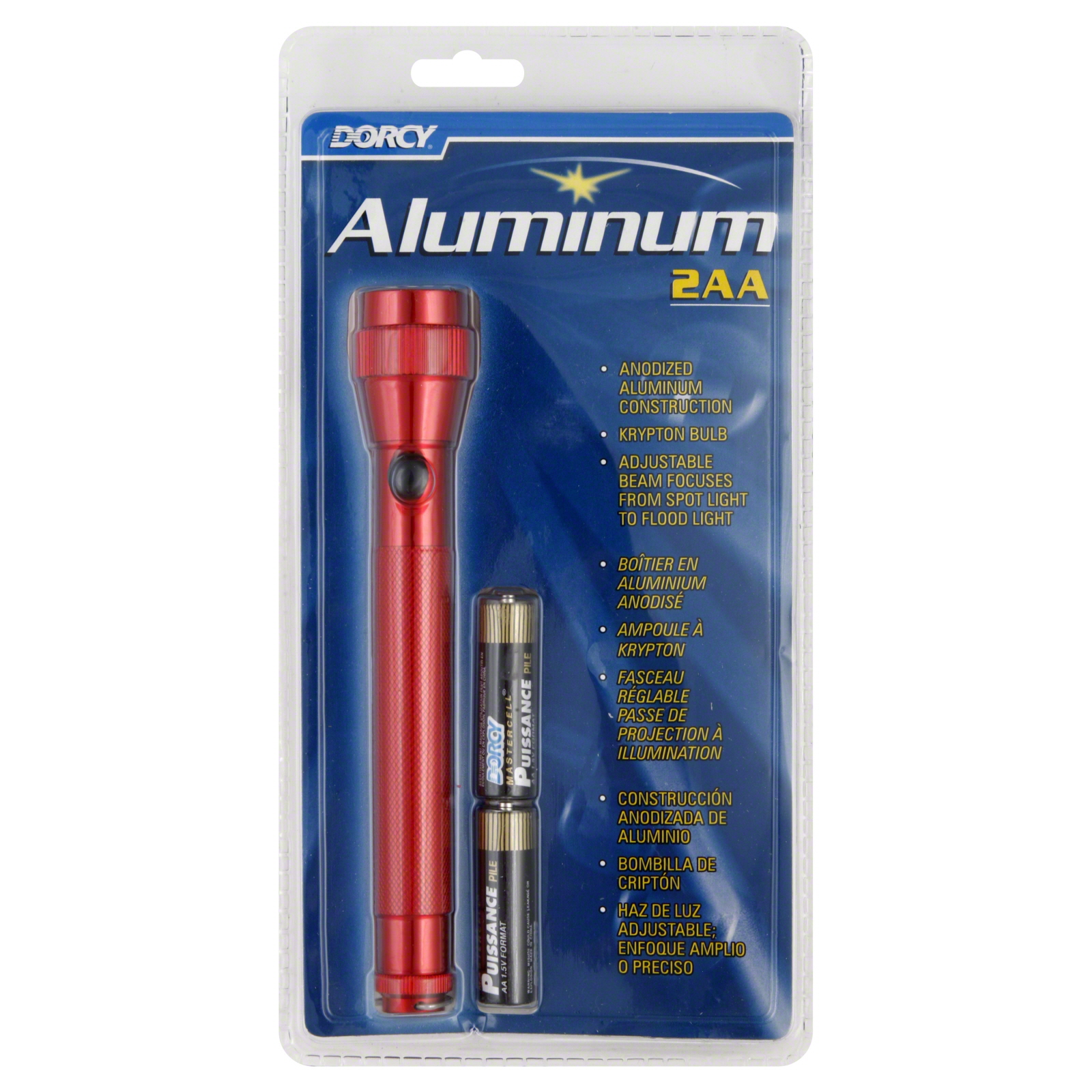 Dorcy 2AA Aluminum Flashlight w/ Batteries