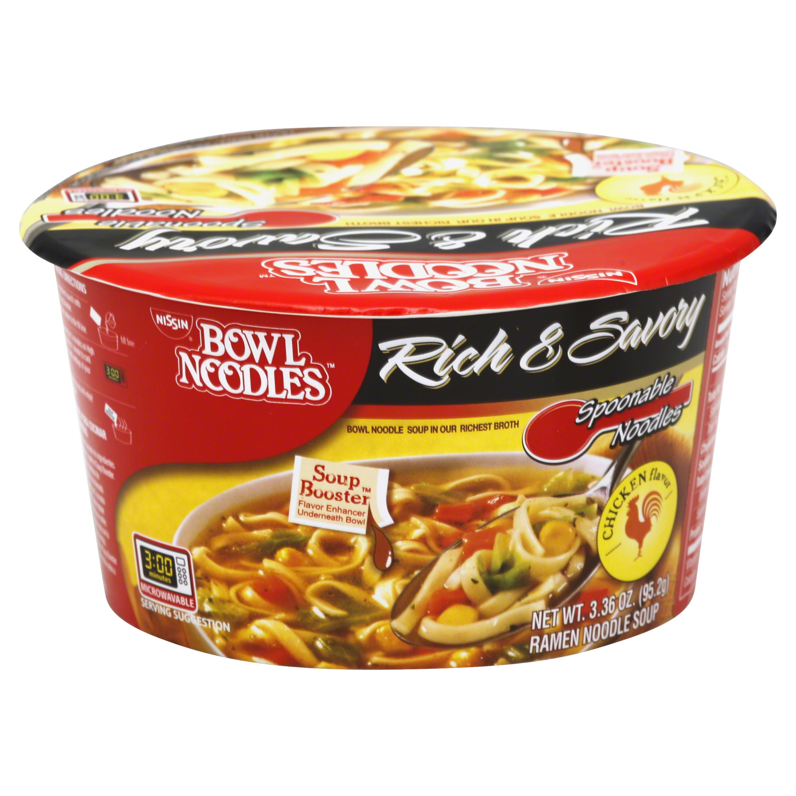 Nissin Bowl Noodles Soup, Ramen Noodle, Rich & Savory, Chicken Flavor, 3.36 oz (95.2 g) at mygofer.com