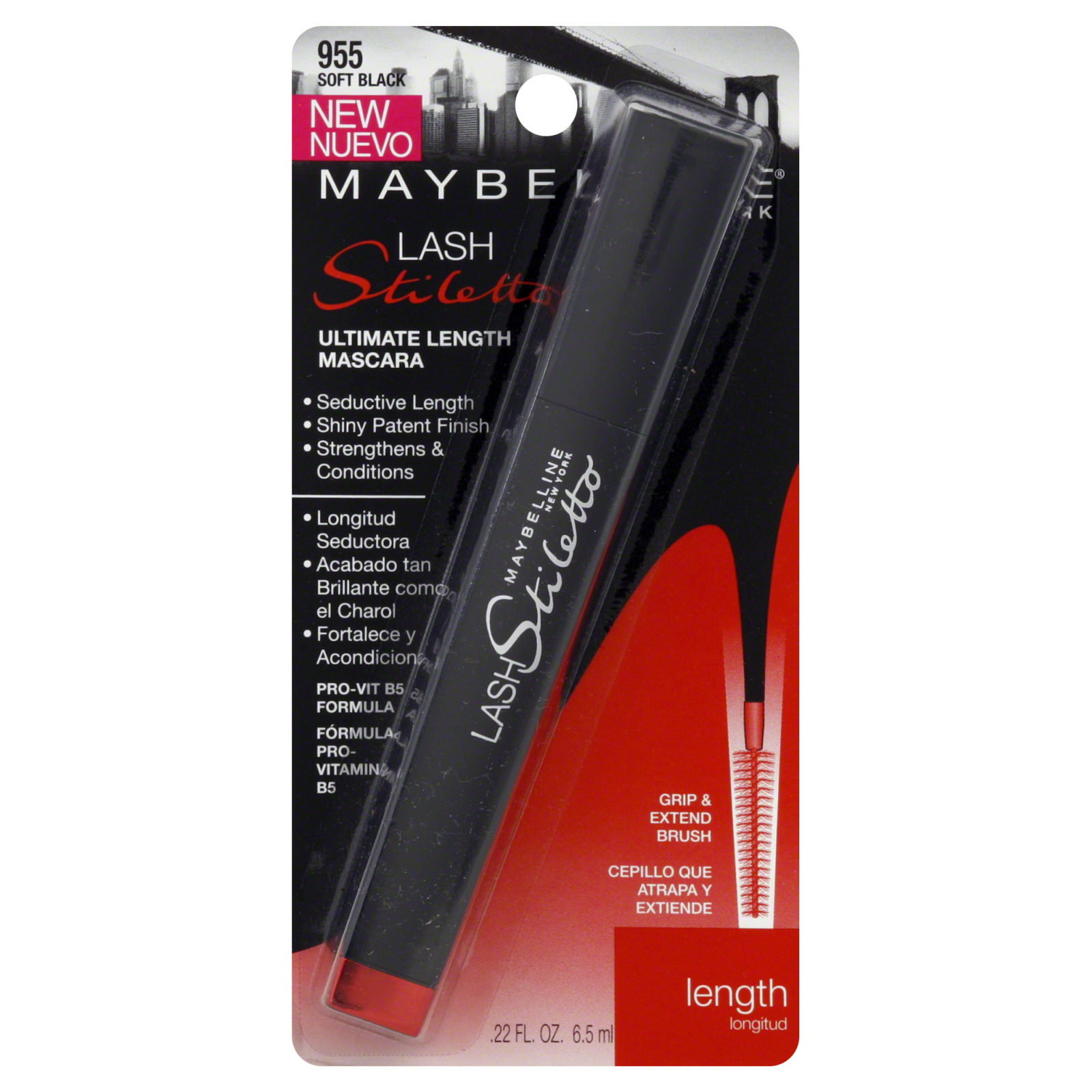 Maybelline New York Lash Stiletto Mascara, Ultimate Length, Soft Black 955, 0.22 fl oz (6.5 ml) at Kmart.com