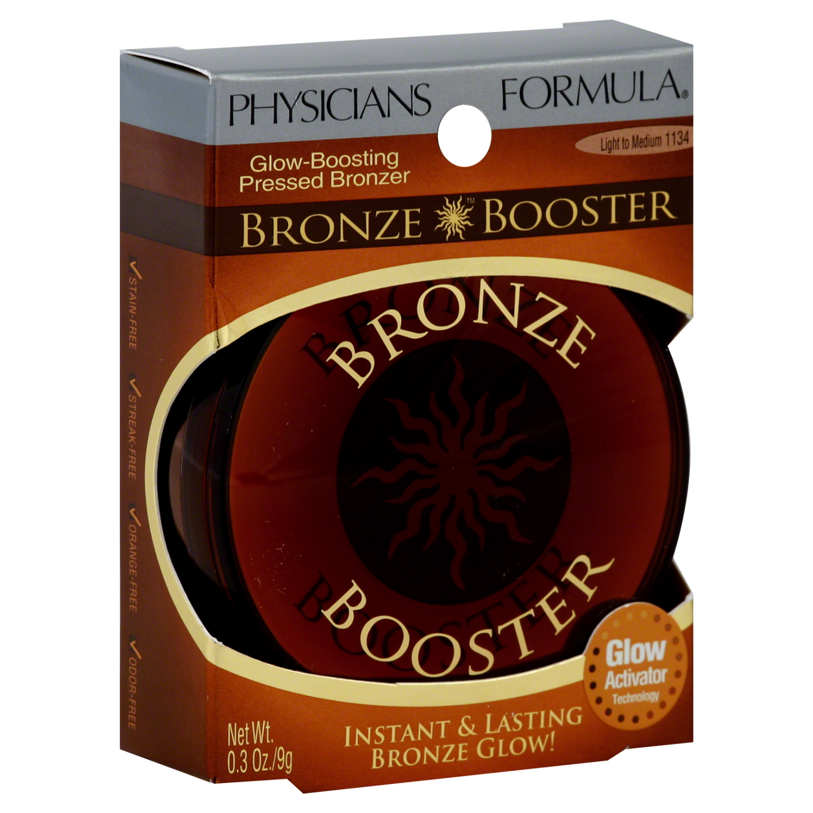 Bronze Booster Bronzer, Pressed, Glow-Boosting, Light to Medium 1134, 0.3 oz (9 g)
