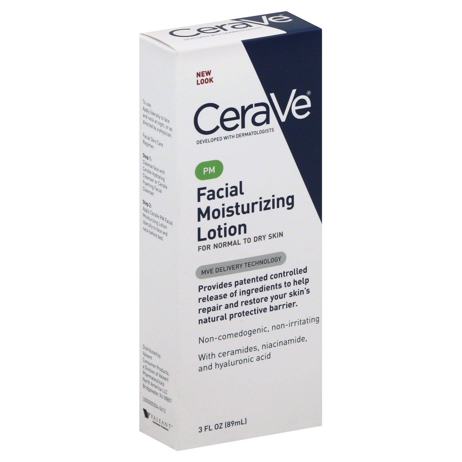 CeraVe Moisturizing Lotion, Facial, PM, 3 fl oz (89 ml) - ICN PHARMACEUTIC/ETHICAL DIV