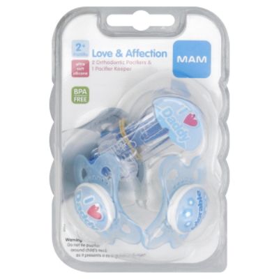 MAM Orthodontic Pacifiers & Pacifier Keeper, Love & Affection, 2+ Months, 3 pieces at Kmart.com