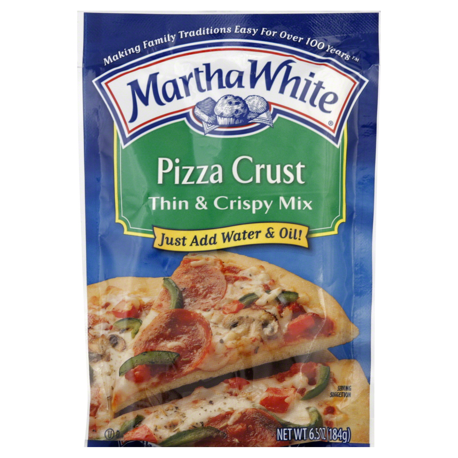 Martha White Pizza Crust Mix, Thin & Crispy, 6.5 oz (184 g)