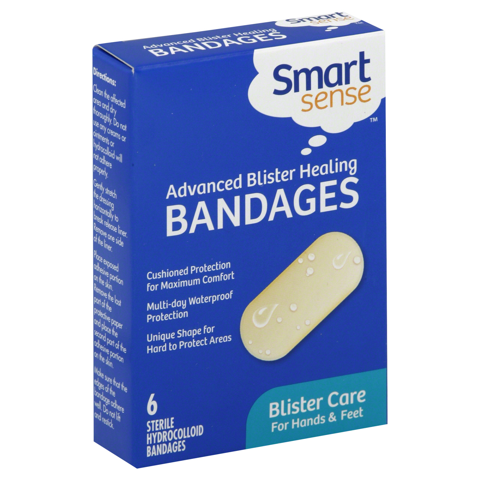 Smart Sense Bandages, Advanced Blister Healing, Hands & Feet, 6