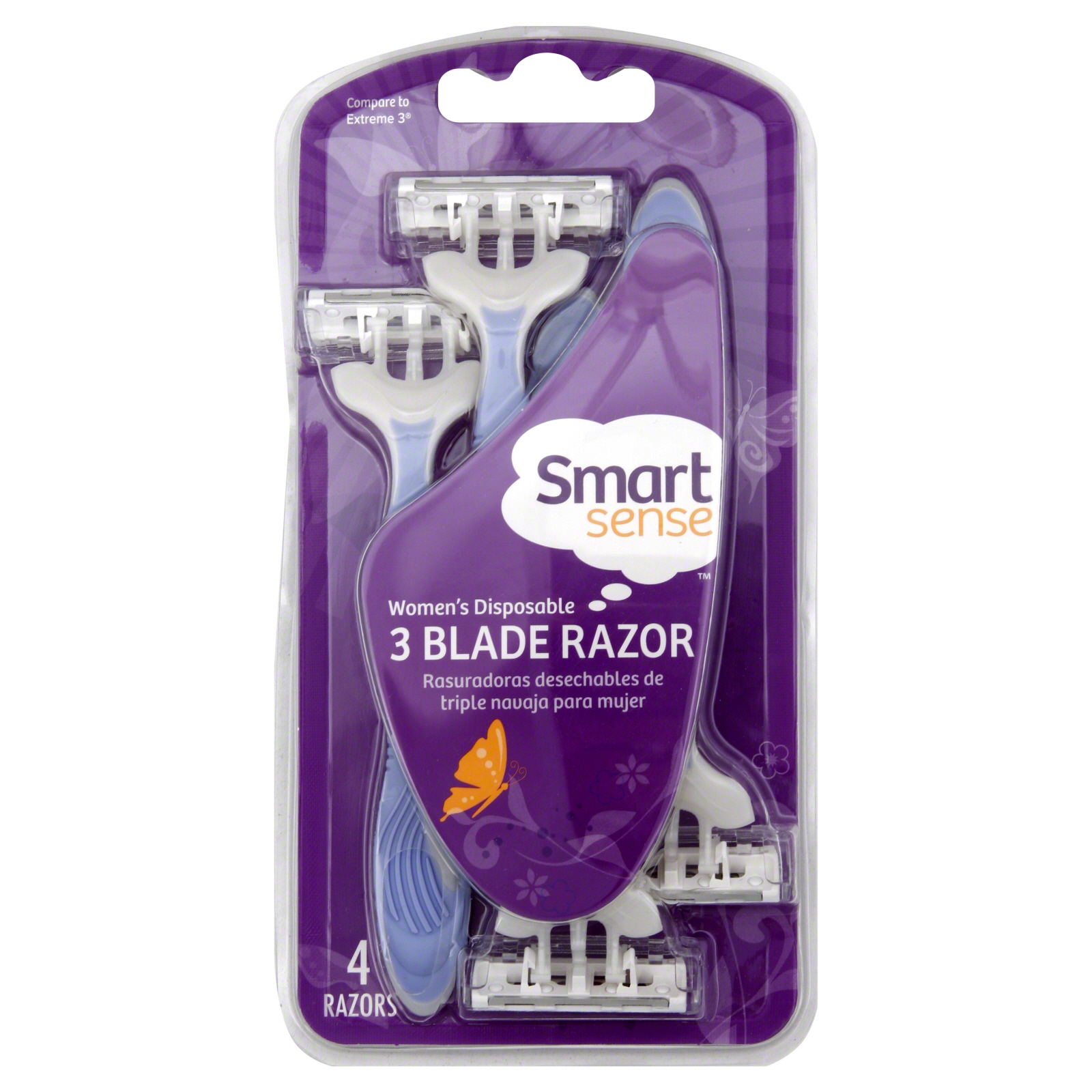 Smart Sense Razors, 3Blade, Women's Disposable, 4 razors Shop Your