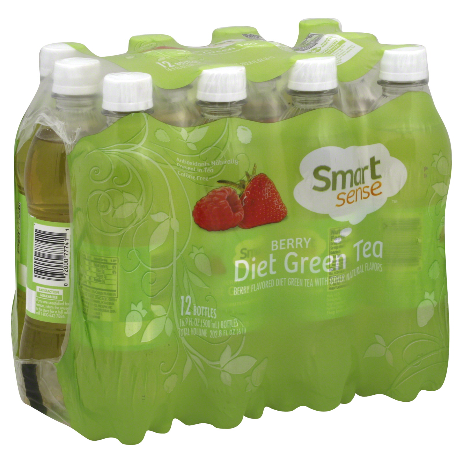 Smart Sense Green Tea, Diet, Citrus, 12 16.9 fl oz (500 ml) bottles