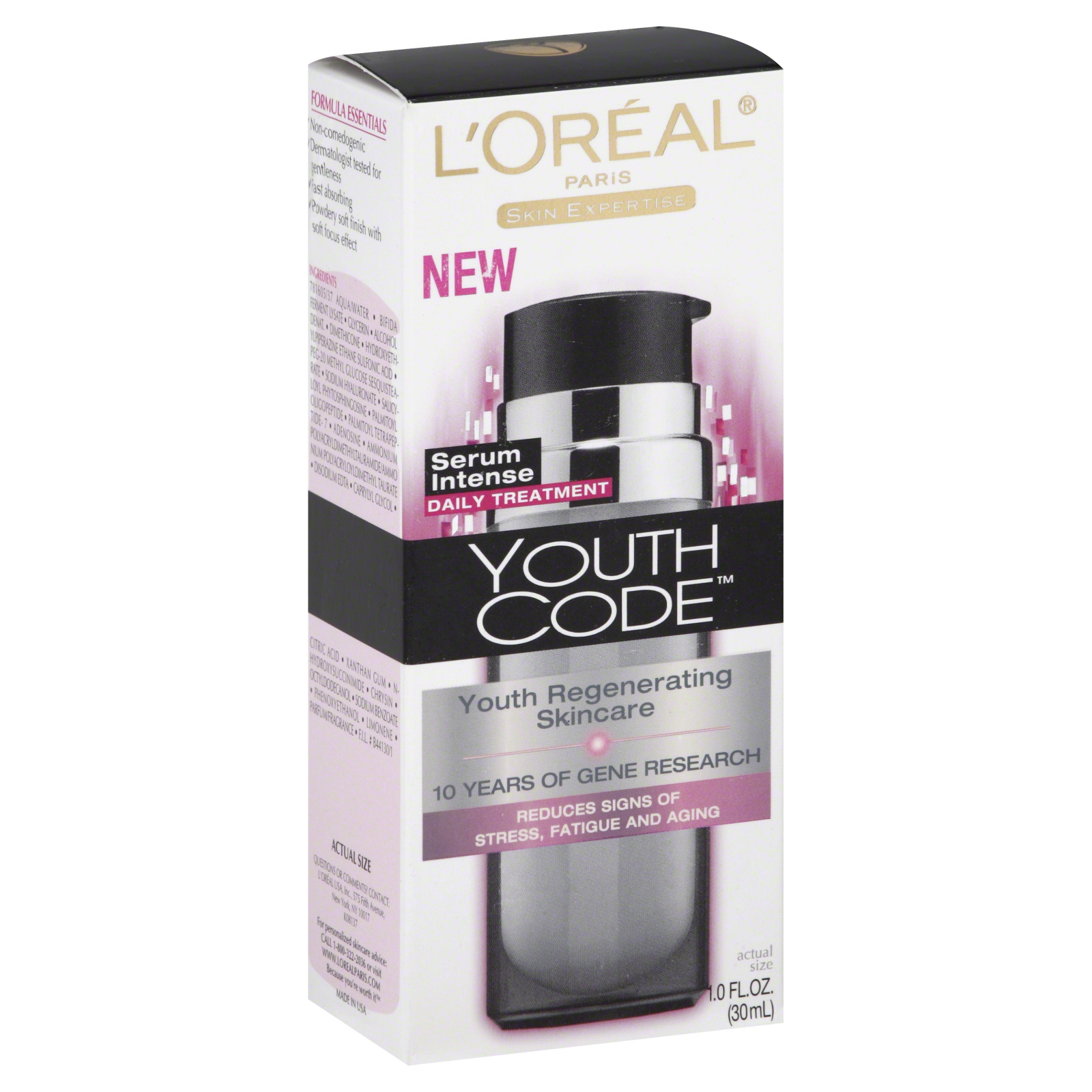 L'Oreal Skin Expertise Youth Code Serum Intense, Daily Treatment, 1 fl oz (30 ml)
