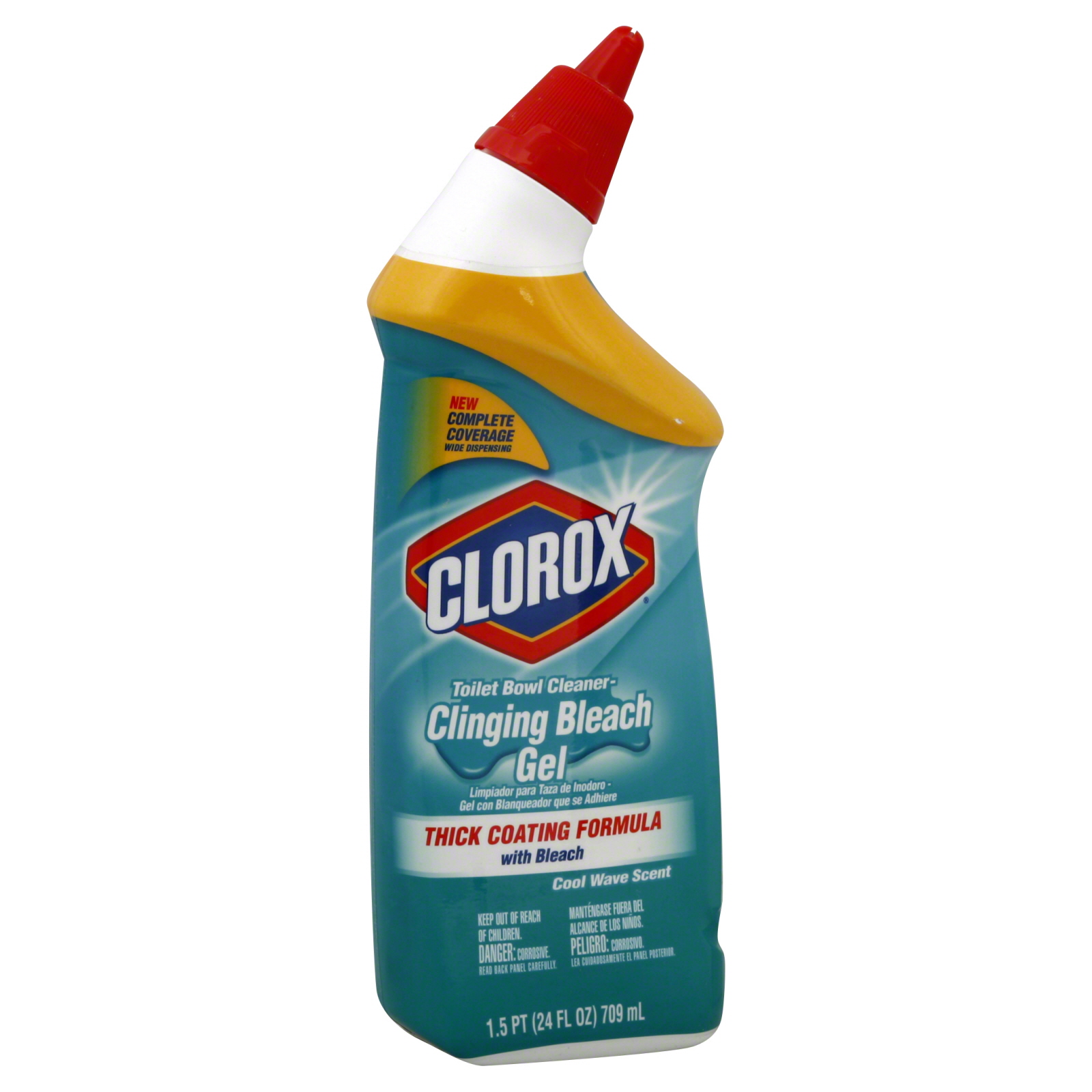 Clorox Toilet Bowl Cleaner Clinging Bleach Gel Cool Wave