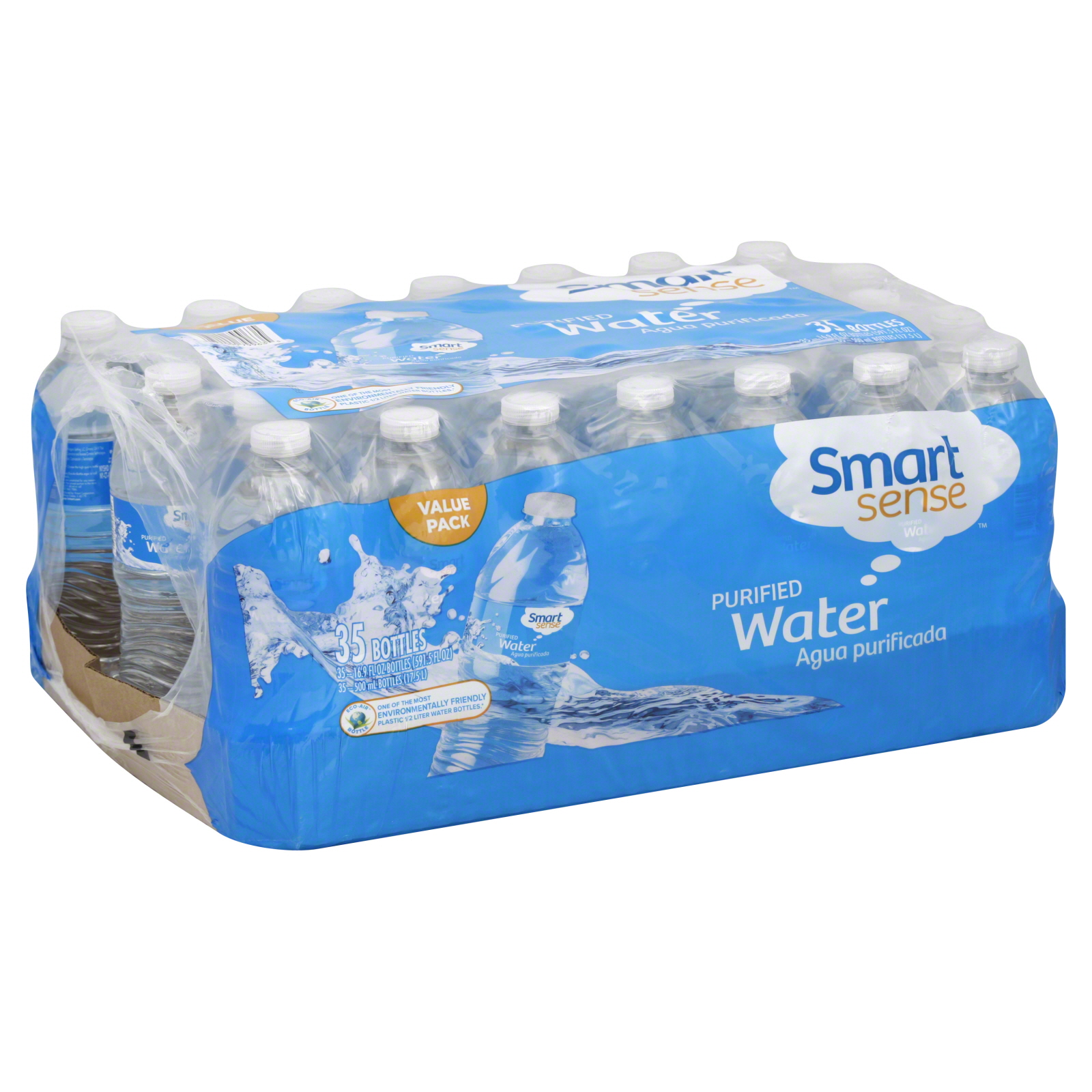 Smart Sense Purified Water, Value Pack, 35 - 16.9 fl oz (500 ml) [591.5 fl oz] bottles at mygofer.com