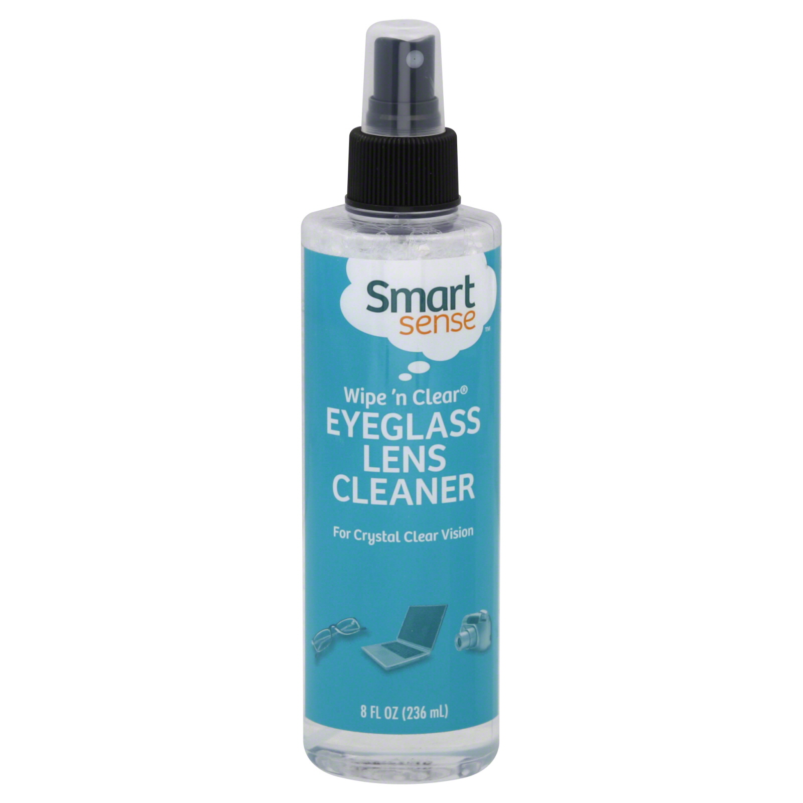 Smart Sense Eyeglass Lens Cleaner, Wipe 'n Clear, 8 fl oz (236 ml) - Health & Wellness ...