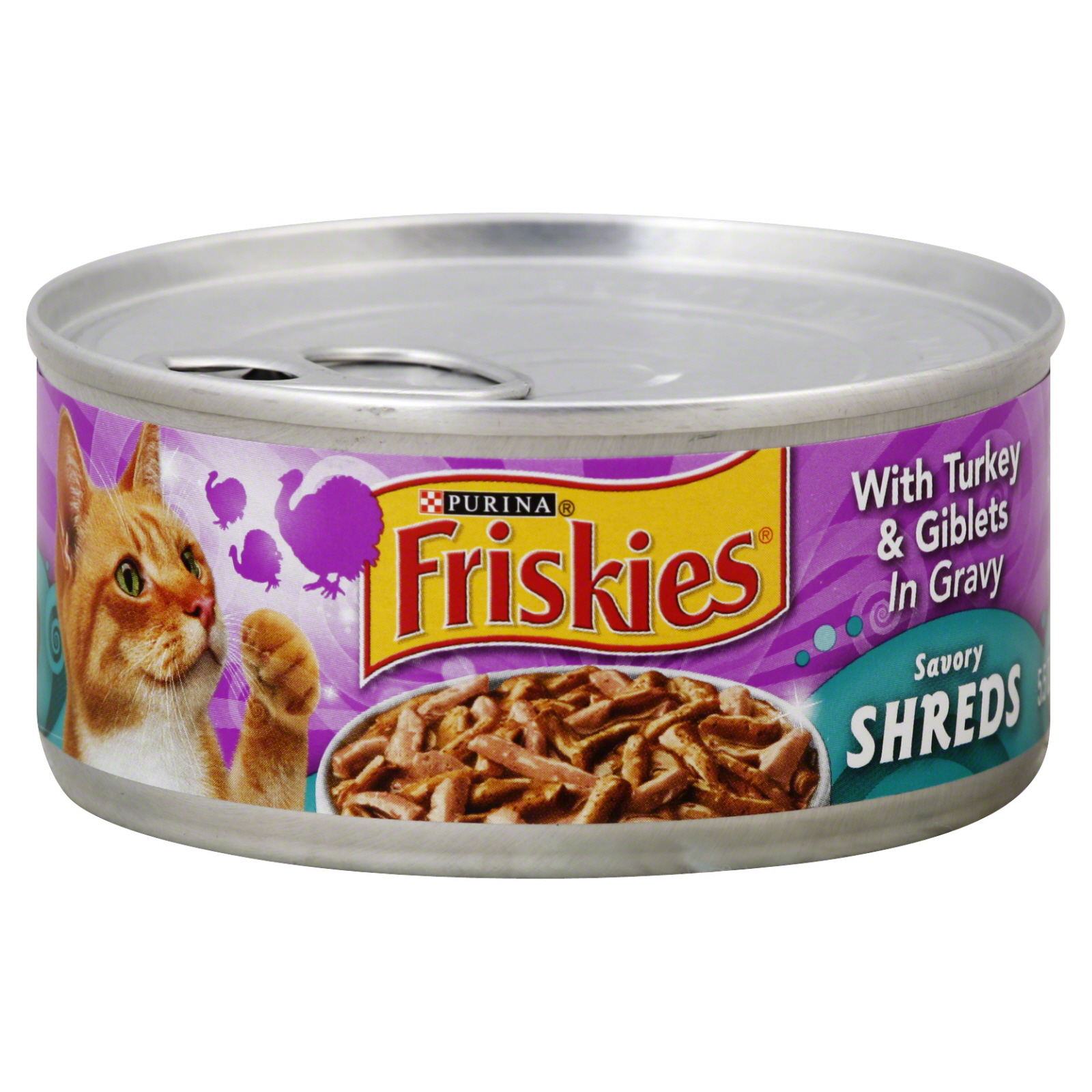 Friskies Savory Shreds Cat Food, with Turkey & Giblets in Gravy, 5.5 oz (156 g) at mygofer.com