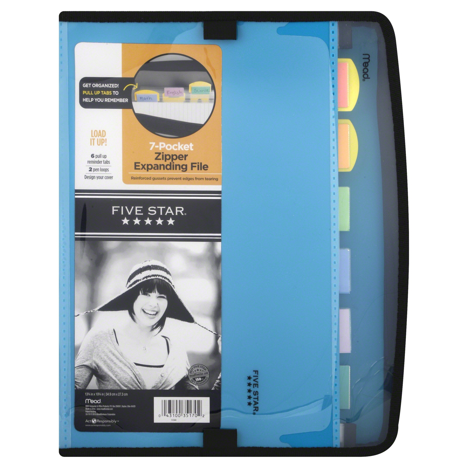 Mead Five Star Expanding File, Zipper, 7-Pocket, 1 file at mygofer.com