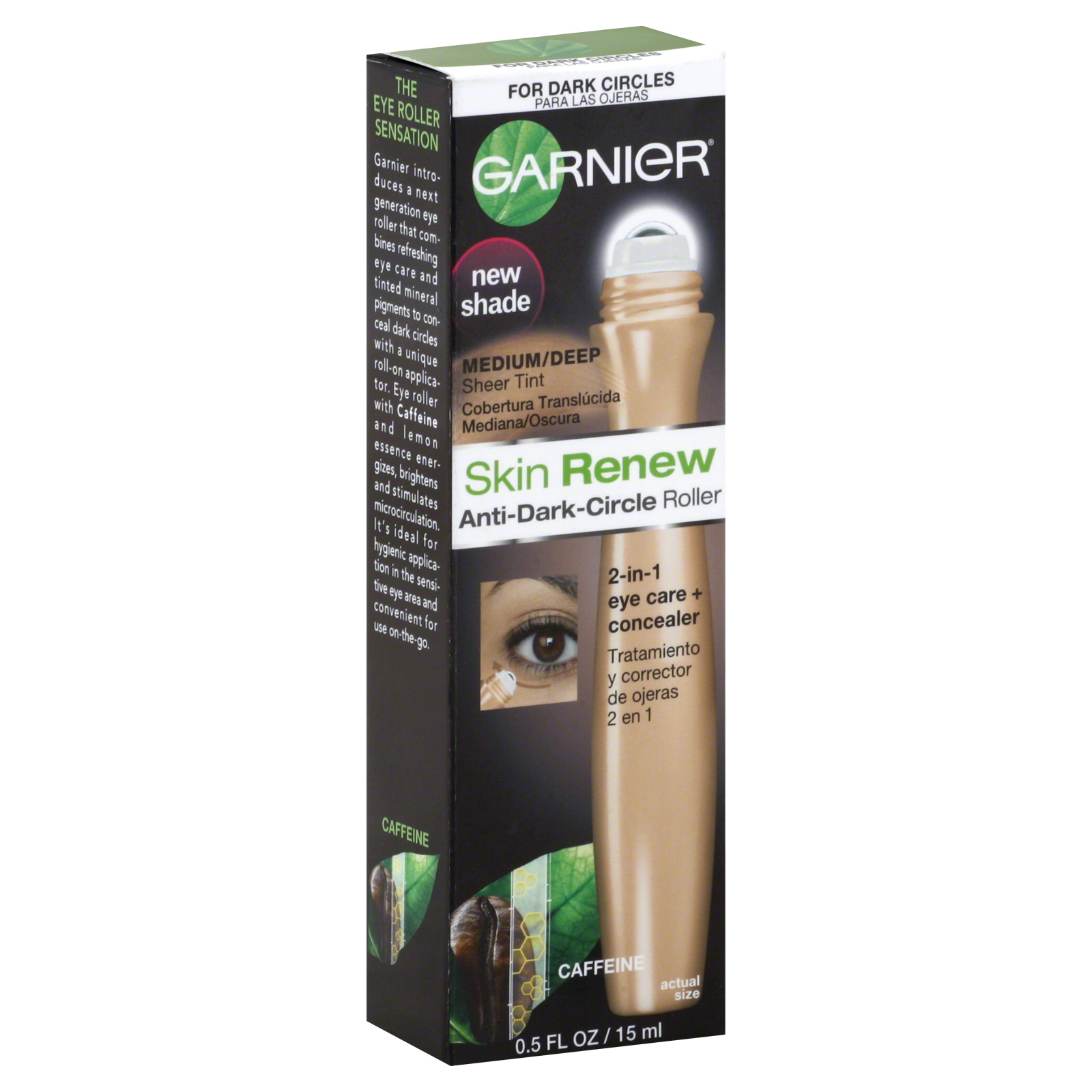 Garnier Skin Renew, Anti-Dark-Circle Roller, Medium/Deep, Sheer Tint, Caffeine, 0.5 oz (15 ml) at Sears.com