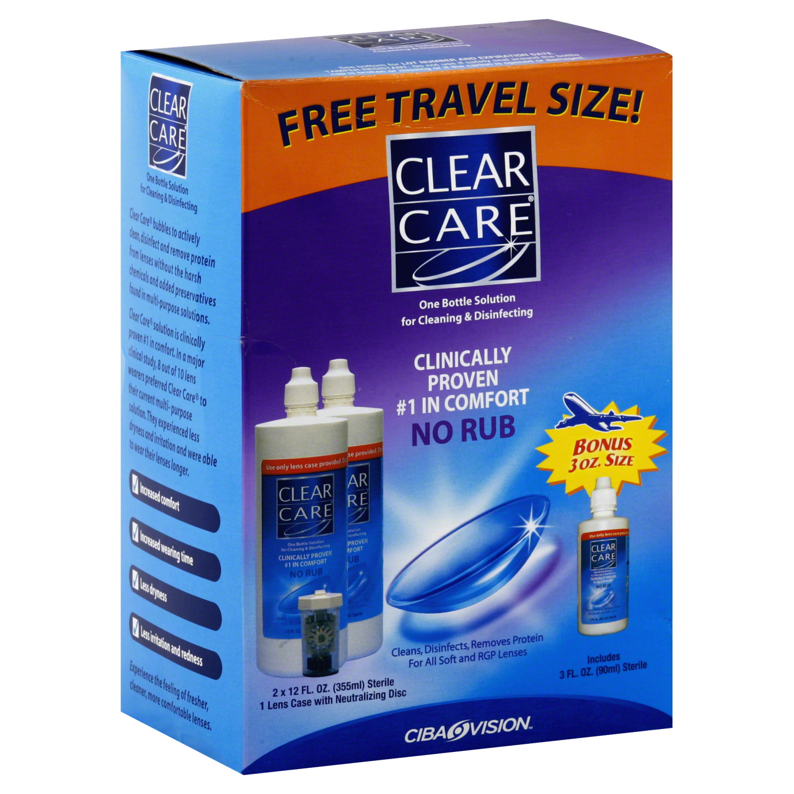 UPC 047113109022 Clear Care Triple Action Cleaning and Disinfecting Solution Twin Pack (24
