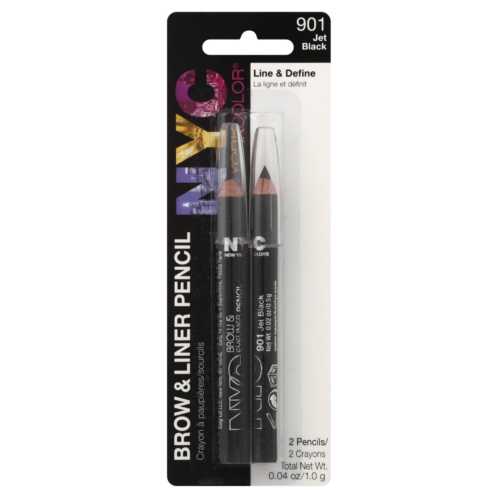 N.Y.C. New York Color Brow & Loner Pencil, Jet Black 901, 2 pencils [0.04 oz (1.0 g)] at Sears.com