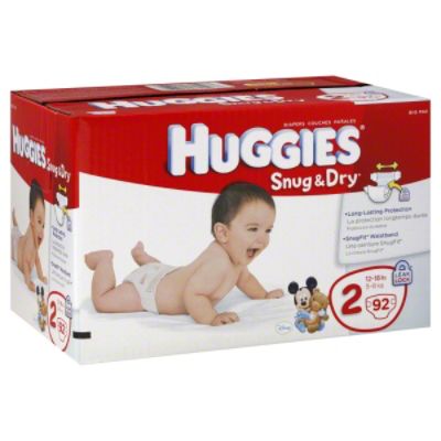 Huggies Snug & Dry Diapers, Size 2 (12-18 lb), Disney Mickey Mouse, Big Pak, 92 diapers at Kmart.com