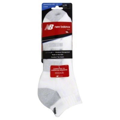New Balance Socks, Enhanced Dry, Large, Wht, 3 pair at Sears.com