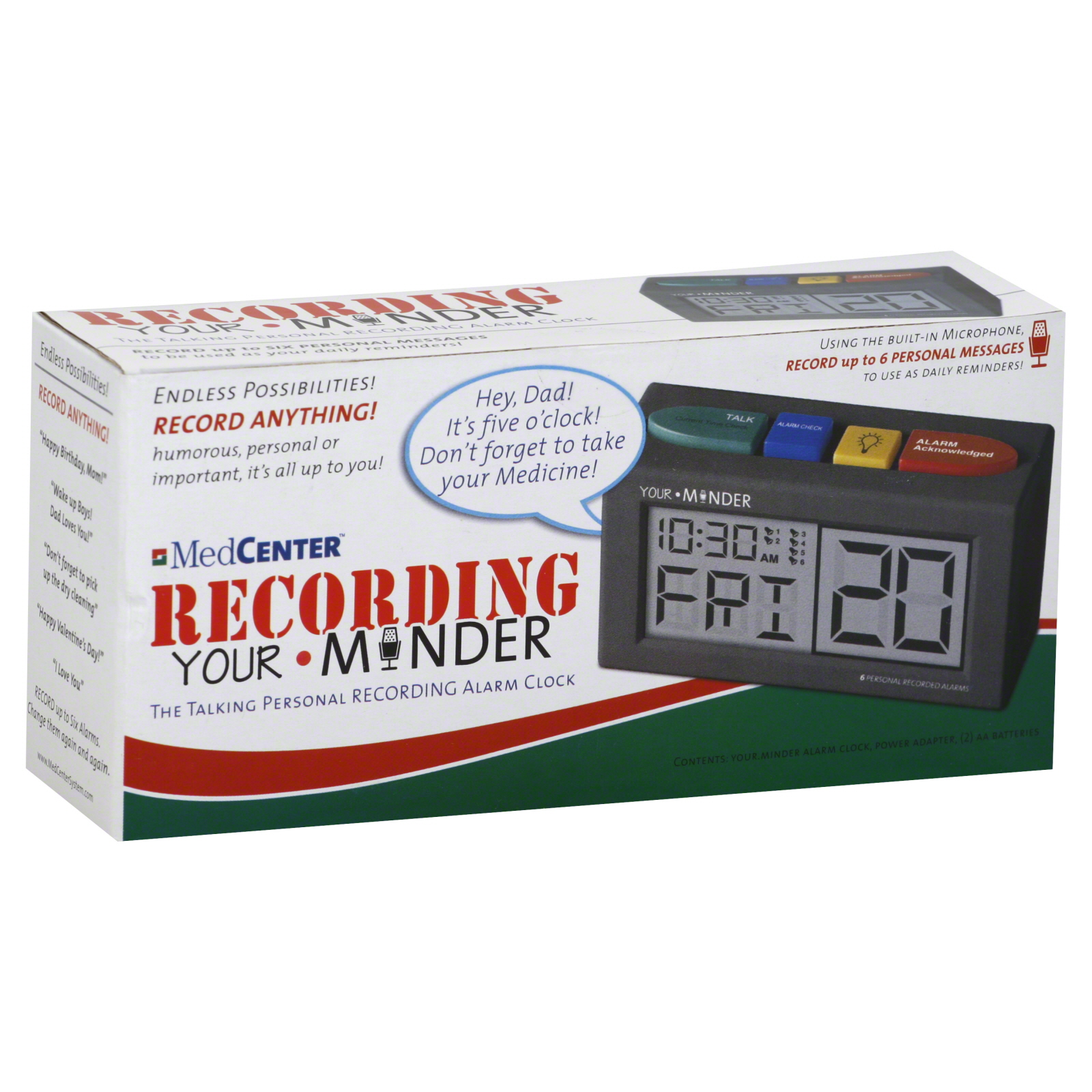 MedCenter Alarm Clock, Talking, and Medication Reminder, 1 clock