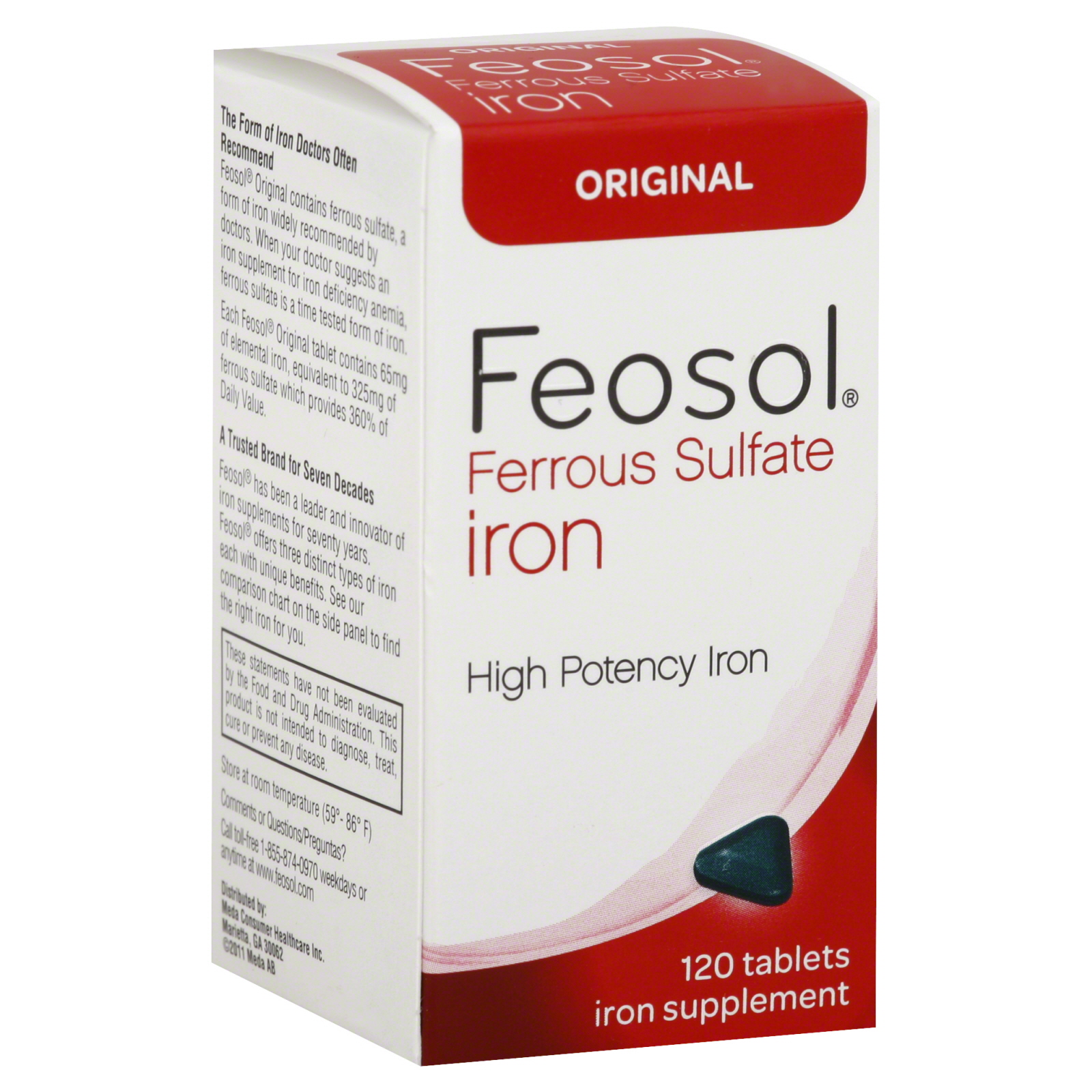 Feosol Iron, Ferrous Sulfate, High Potency, Original, Tablets, 120 tablets at Kmart.com