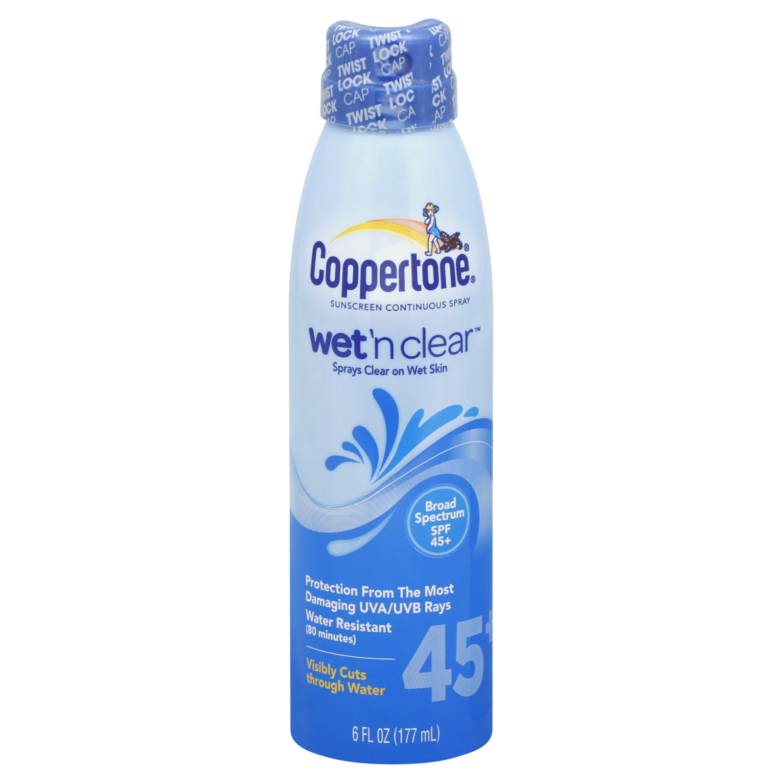 UPC 041100003348 product image for Wet 'N Clear Sunscreen, Continuous Spray, SPF 45+, 6 fl oz (177 ml) | upcitemdb.com