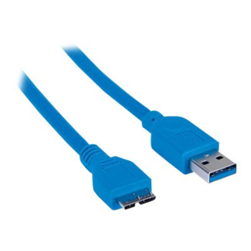 Manhattan SuperSpeed USB A Male/Micro B Male Cable  2m  Blue - USB3.0 for ultra-fast data transfer rates with zero data degrada