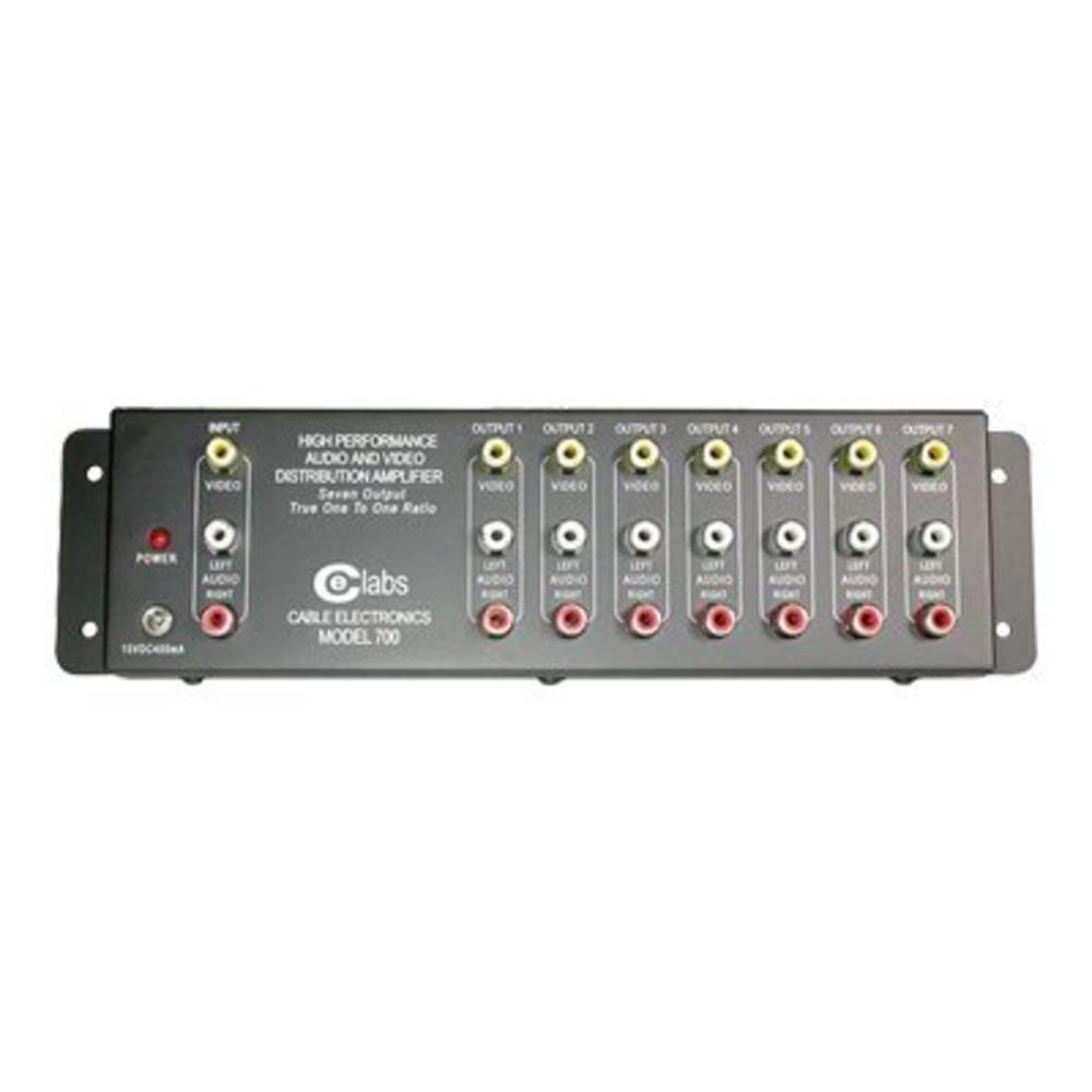 C2G 7-Output RCA Audio/Video Distribution Amplifier - DVD Player, A/V Receiver, Monitor, TV, Tuner Compatible - RCA Composite V
