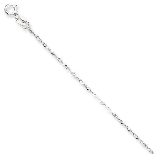 Fusion Gold Chains 14k White Gold 1mm Singapore Carded Chain Necklace 16 inches