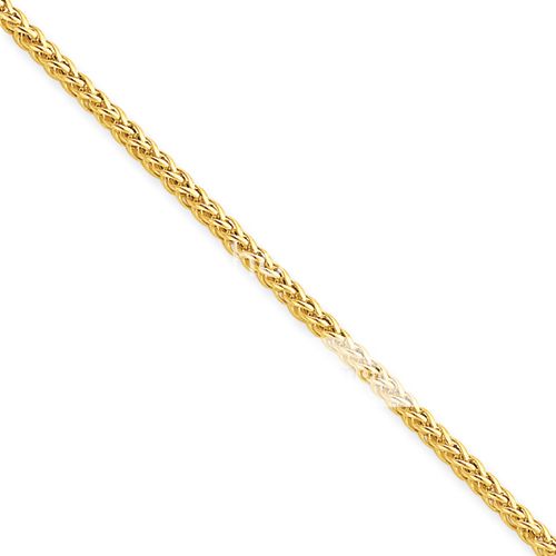 Fusion Gold Chains 14k Yellow Gold 2.0mm Polished Wheat Chain Necklace 24 inches