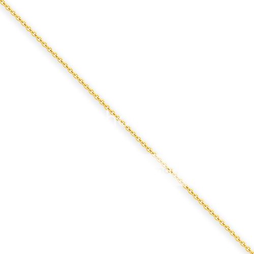 Fusion Gold Chains 14k Yellow Gold 0.60mm Polished Cable Link Chain Necklace 18 inches