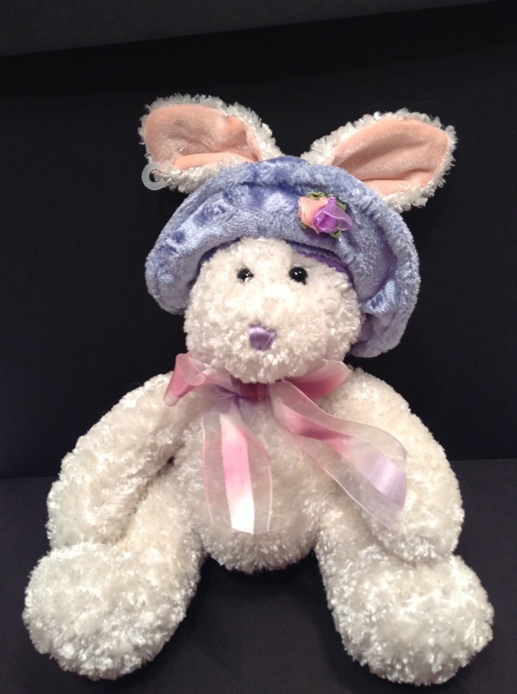Dan Dee Plush White Bunny Rabbit with Purple Easter Hat 13&#34; at Sears.com
