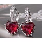 Sweet Heart Vintage Artistic Heart-Shaped Red Heart 18k White Gold Filled garnet hoop earrings at Sears.com Sweet Heart Vintage Artistic Heart-Shaped Red Heart 18k White Gold Filled garnet hoop earrings at Sears.com