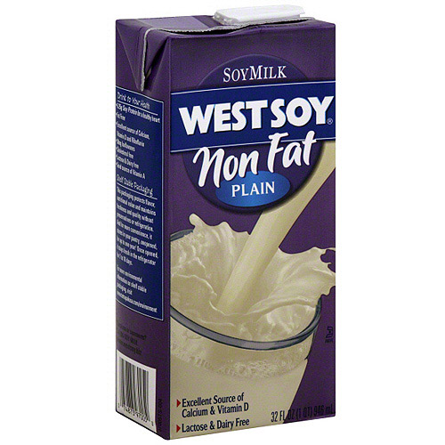 Westsoy Soy Milk Plain Non Fat, 32 FO (Pack of 12)