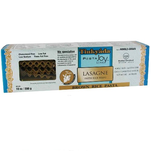 TINKYADA, PASTA JOY, ORGANIC BROWN RICE PASTA, LASAGNE