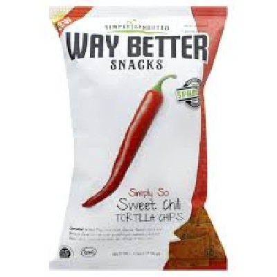 WAY BETTER SNACKS, WHOLE GRAIN CORN TORTILLA CHIPS, SWEET CHILI