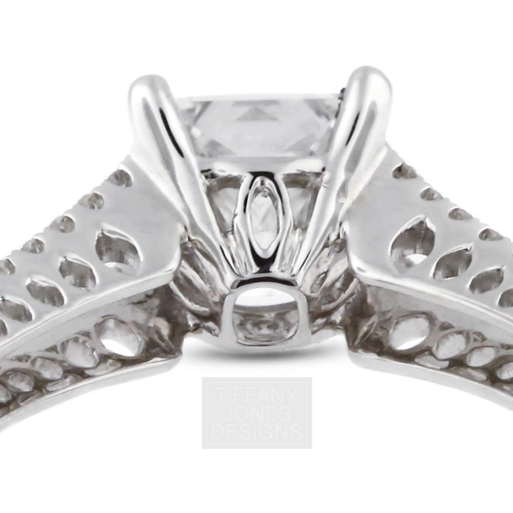 1.78ct tw E-VS2 Exc-Cut Princess Natural Diamonds AGI Cert. 18k Micro Pave Set Split-Twist Band Style Accent Ring 3.22g