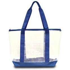 Dollardays Apparel And Accessories Clear Tote Bag: Clear Royal Dollardays Apparel And Accessories Clear Tote Bag: Clear Royal